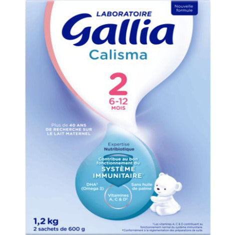 Laboratoire Gallia - Calisma 2ème âge - Lait en Poudre Enrichi en Vitamines  A, C & D - Sans Huile de Palme - Bébé de 6 à 12 mois - Lot de 3x1,2kg