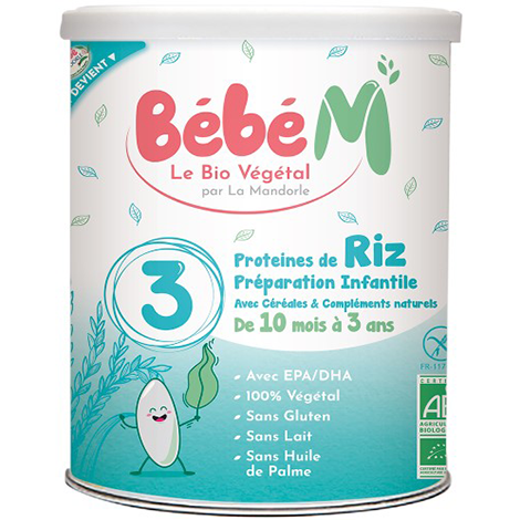 BEBE M Préparation pour Nourrissons 1 à base de Protéines de Riz - De 0 à 6  mois - 800 g