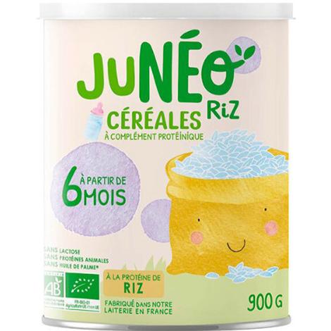 Junéo Riz – Céréales à complément protéinique sans lactose à partir de 6 mois, Hypoallergenic